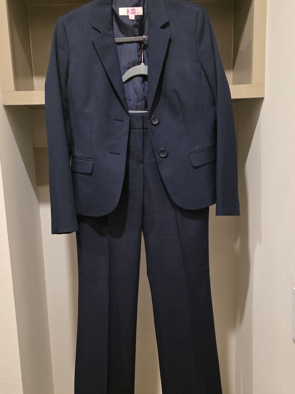 Classic Navy Women's Two-Piece Suit - Tailored Jacket & Pants